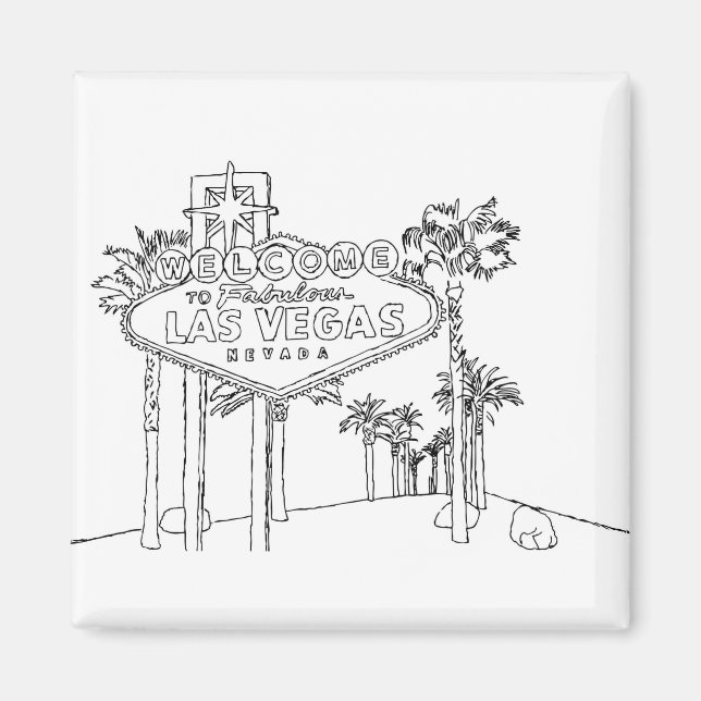 Íman Viagens de Las Vegas Desenhando Férias Viajando (Frente)