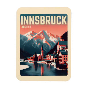 Íman Viagens retrô Innsbruck Tirol - presentes dos Alpe