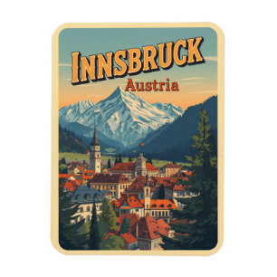 Íman Viagens retrô Innsbruck Tirol - Presentes dos Alpe