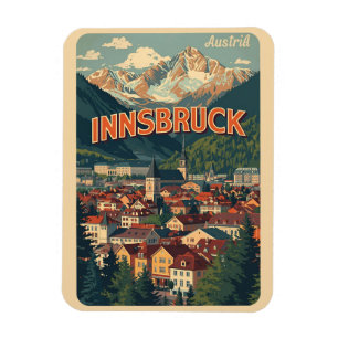 Íman Viagens retrô Innsbruck Tirol - Presentes dos Alpe