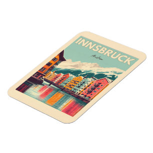 Íman Viagens retrô Innsbruck Tirol - Presentes dos Alpe