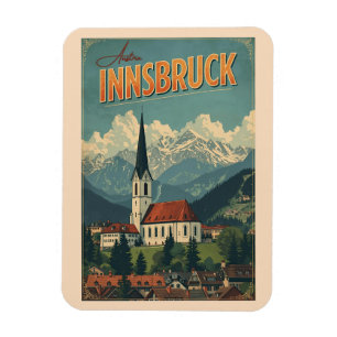 Íman Viagens retrô Innsbruck Tirol - Presentes dos Alpe