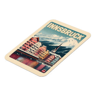 Íman Viagens retrô Innsbruck Tirol - Presentes dos Alpe