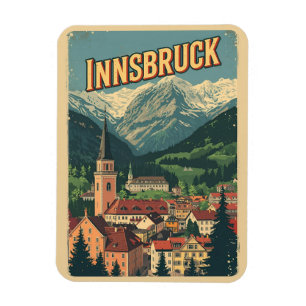 Íman Viagens retrô Innsbruck Tirol - Presentes dos Alpe