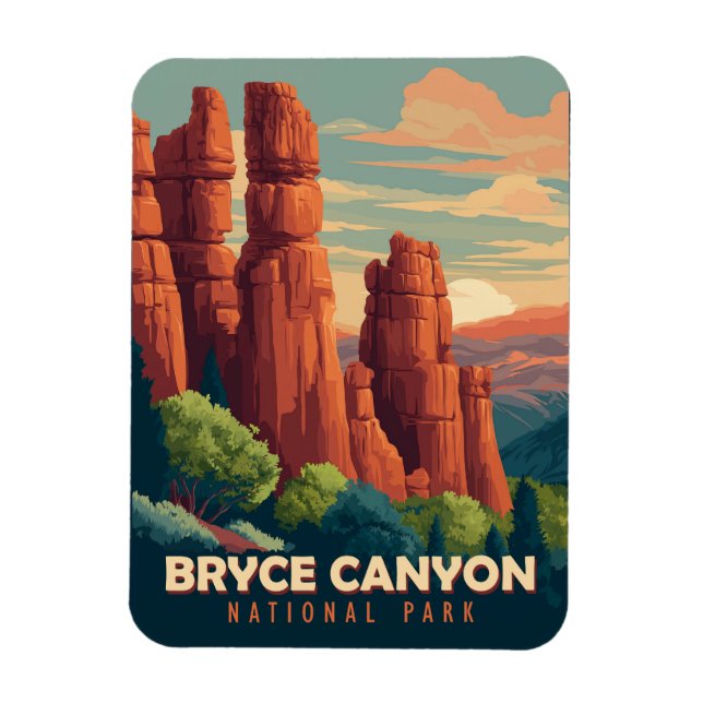 Íman Viagens vintage Bryce Canyon National Park Utah (Vertical)