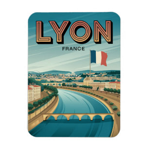 Íman Viagens vintage cidade de LYON francesa Rhône Alpe