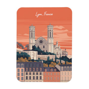 Íman Viagens vintage cidade de LYON francesa Rhône Alpe