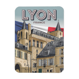 Íman Viagens vintage cidade de LYON francesa Rhône Alpe