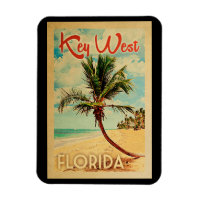 Viagens vintage da praia da palmeira de Key West
