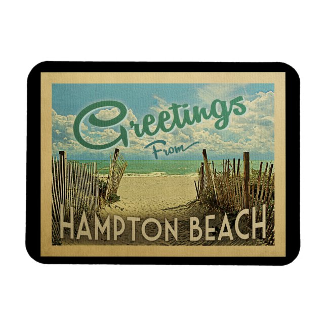 Íman Viagens vintage de Hampton Beach (Horizontal)