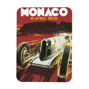 Íman Viagens vintage de Poster, Mônaco Grand Prix Auto 