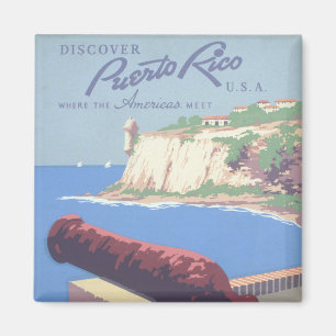 Íman Viagens vintage de Poster promovendo Porto Rico