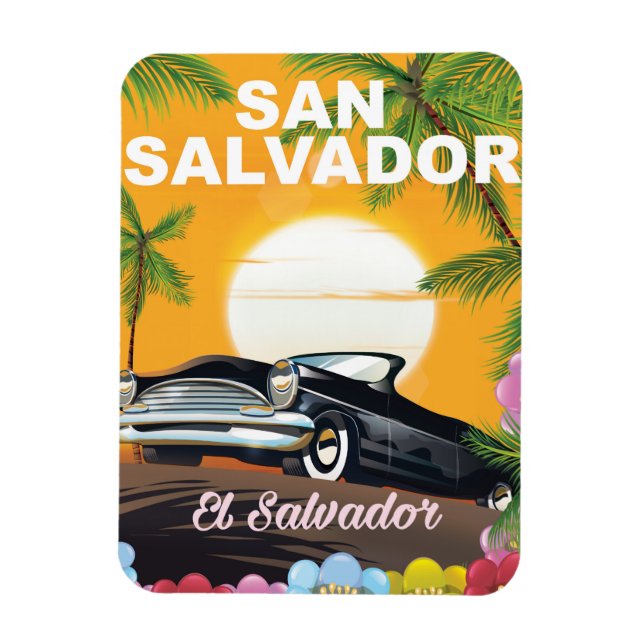 Íman Viagens vintage de San Salvador (Vertical)