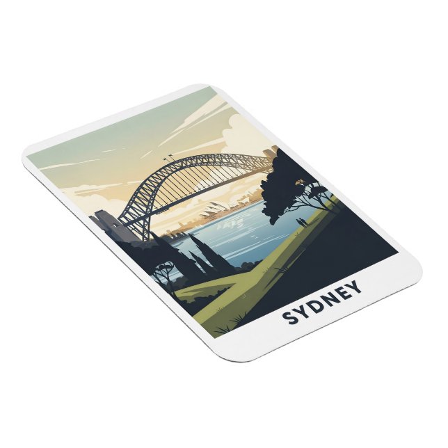 Íman Viagens vintage de Sydney harbor (Lado Direito)
