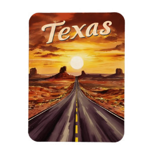Íman Viagens vintage do Texas Paisagem Retroativa Sensí