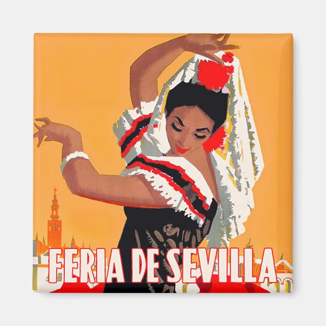 Íman viagens vintage Feria de Sevilla, 1959 (Frente)