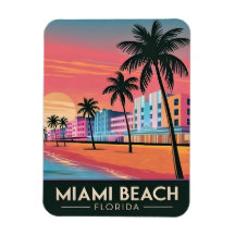 Viagens vintage Miami Beach Florida Sunset Seaside