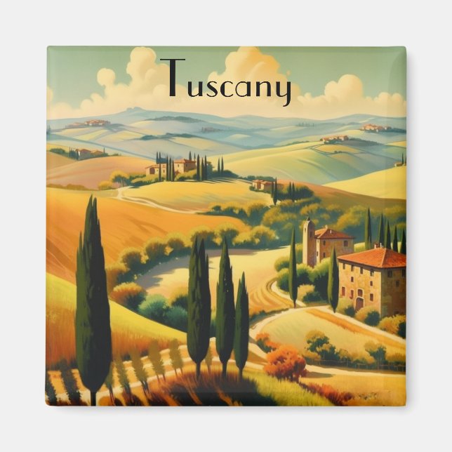 Íman Viagens vintage Poster da Toscana- (Frente)