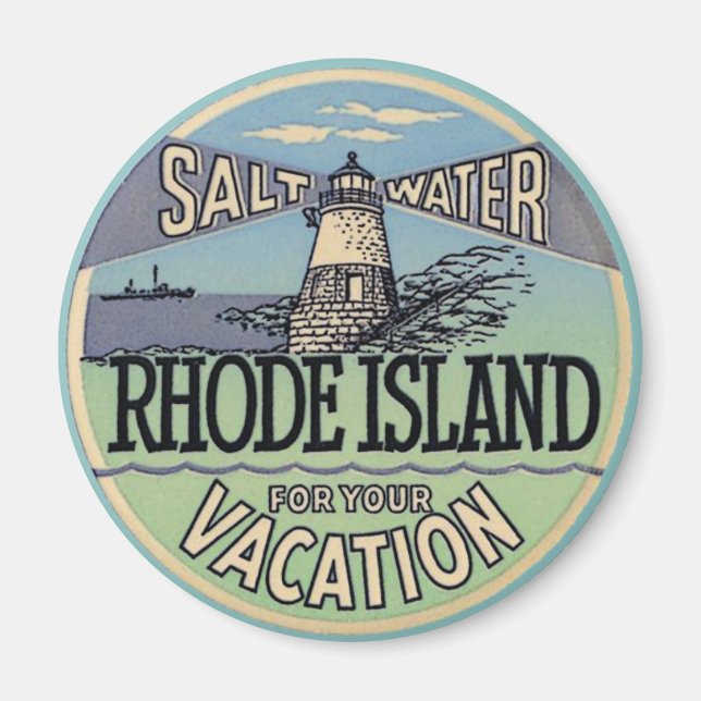 Íman Viagens vintage Rhode Island (Frente)