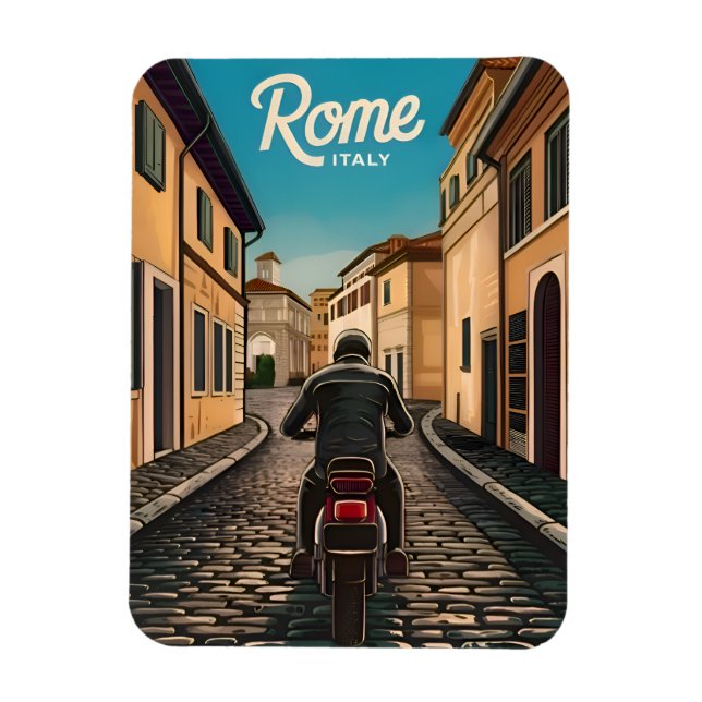 Íman Viagens vintage Roma Itália - Gráfico Retroativo (Vertical)