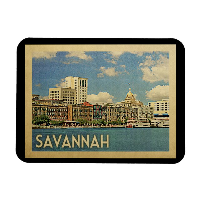 Íman Viagens vintage Savannah Georgia (Horizontal)