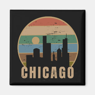 Íman Viagens vintage Skyline de Chicago