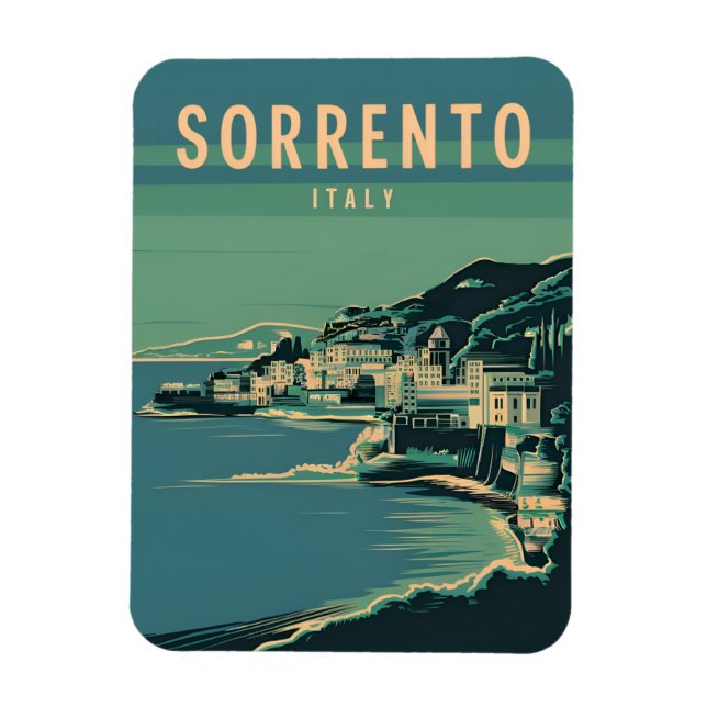 Íman Viagens vintage Sorrento Itália - Gráfico Retroati (Vertical)