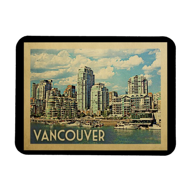 Íman Viagens vintage Vancouver Canadá (Horizontal)
