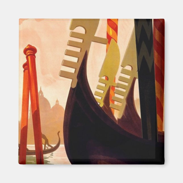 Íman Viagens vintage Venezia Gondola (Frente)