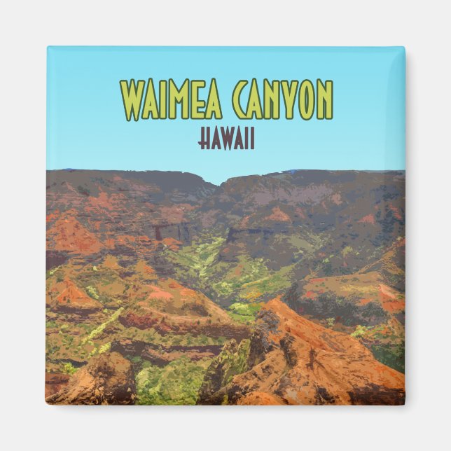 Íman Viagens vintage Waimea Canyon Kauai Hawaii (Frente)
