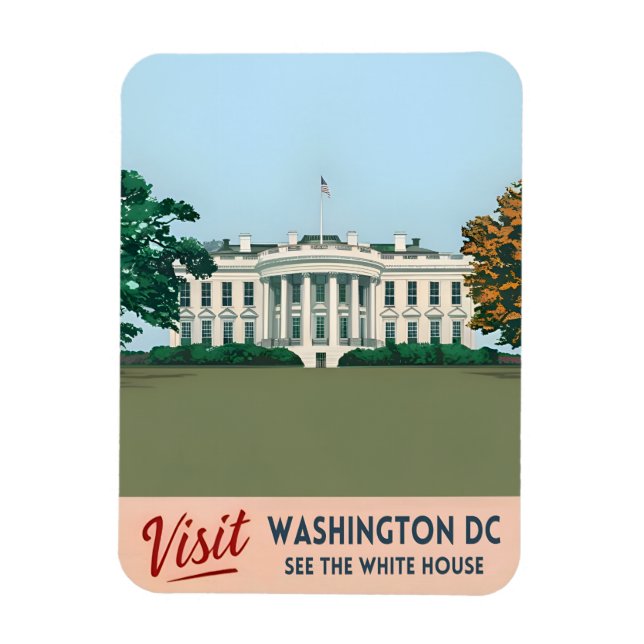 Íman Viagens vintage White House Washington DC (Vertical)