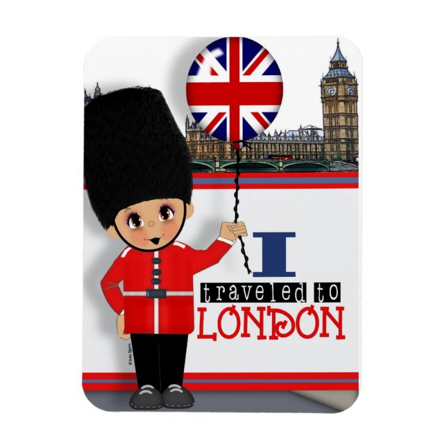 Íman Viajei até Londres Souvenir Magnet (Vertical)