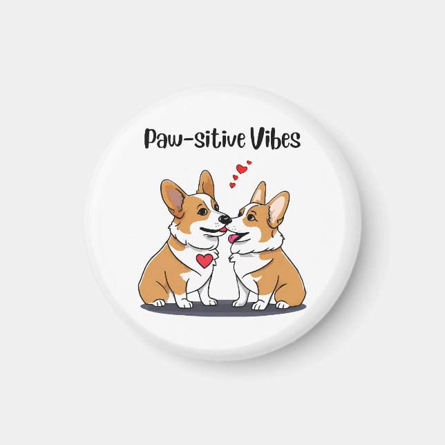 Íman Vibes Corgis Apaixonados (Frente)