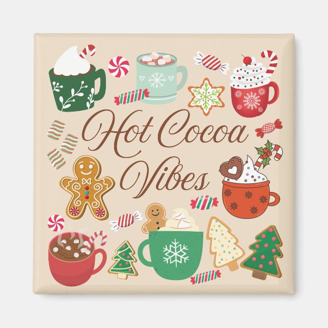 Íman Vibrações de Natal com Chocolate Quente (Frente)