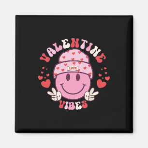 Íman Vibrações de São Valentão Groovy Rosto Sorridente 