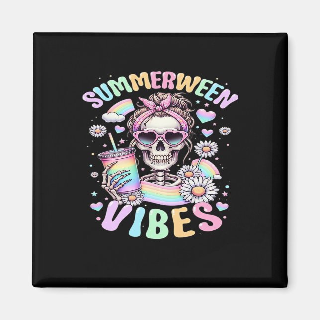 Íman Vibrações de Summerween Doce Garota Esqueleto Verã (Frente)