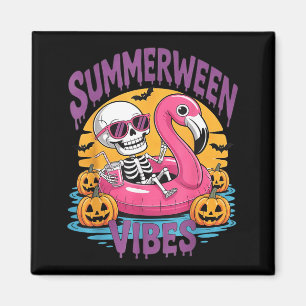 Íman Vibrações de Summerween Flamingo Esqueleto Hallowe