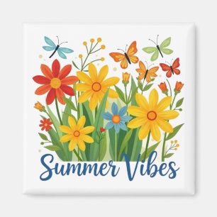 Íman Vibrações de Verão Floral com Borboletas