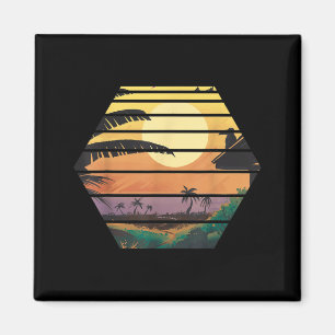 Íman Vibrações de Verão Tropical Pôr do Sol Palmeiras R