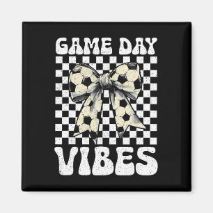 Íman Vibrações do Dia do Jogo Laço Groovy Coquette Fute