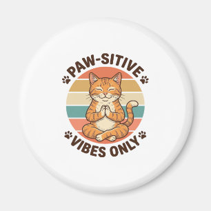 Íman Vibrações Positivas Apenas Gato Meditando Design R