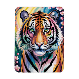 Íman Vibrant Fantasy Tiger Portrait Exótico