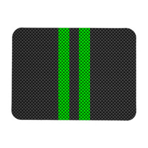 Íman Vibrant Green Carbon Fiber Style Racing Stripes