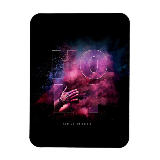 Íman Vibrant Holi Festival de Cores Design (Vertical)