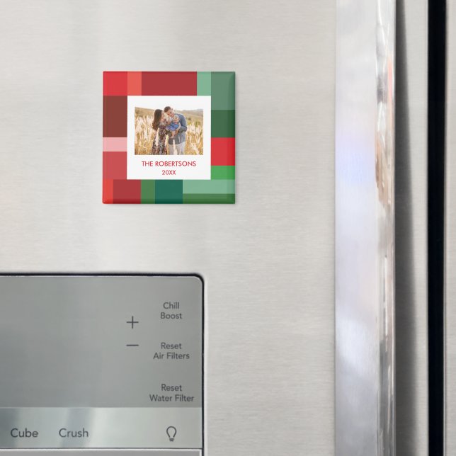 Íman Vibrante Bloco de Cores Geométricas Foto de Natal (In Situ (Fridge))