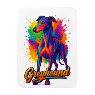 Íman Vibrante Greyhound de Arte Pop Cinza