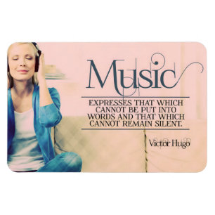 Íman Victor Hugo Inspirational Cote "Música" Flexível