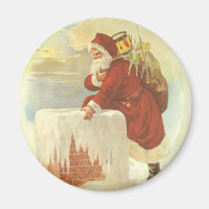 Íman Victorian Papai Noel do natal vintage na chaminé