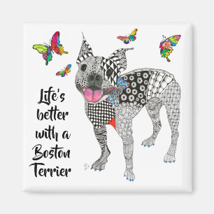 Íman Vida bonito melhor com um ímã de Boston Terrier