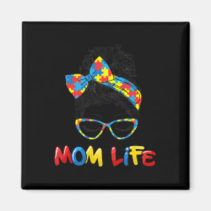 Íman Vida de Mãe Autista Coque Desarrumado Bandana de M